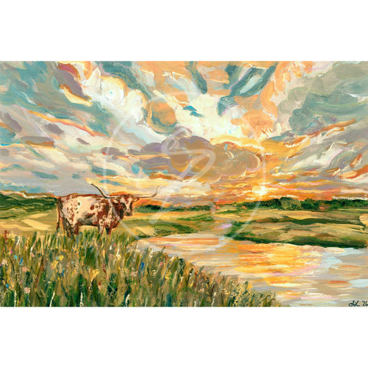 Longhorn Colorstorm: Fine Art Print