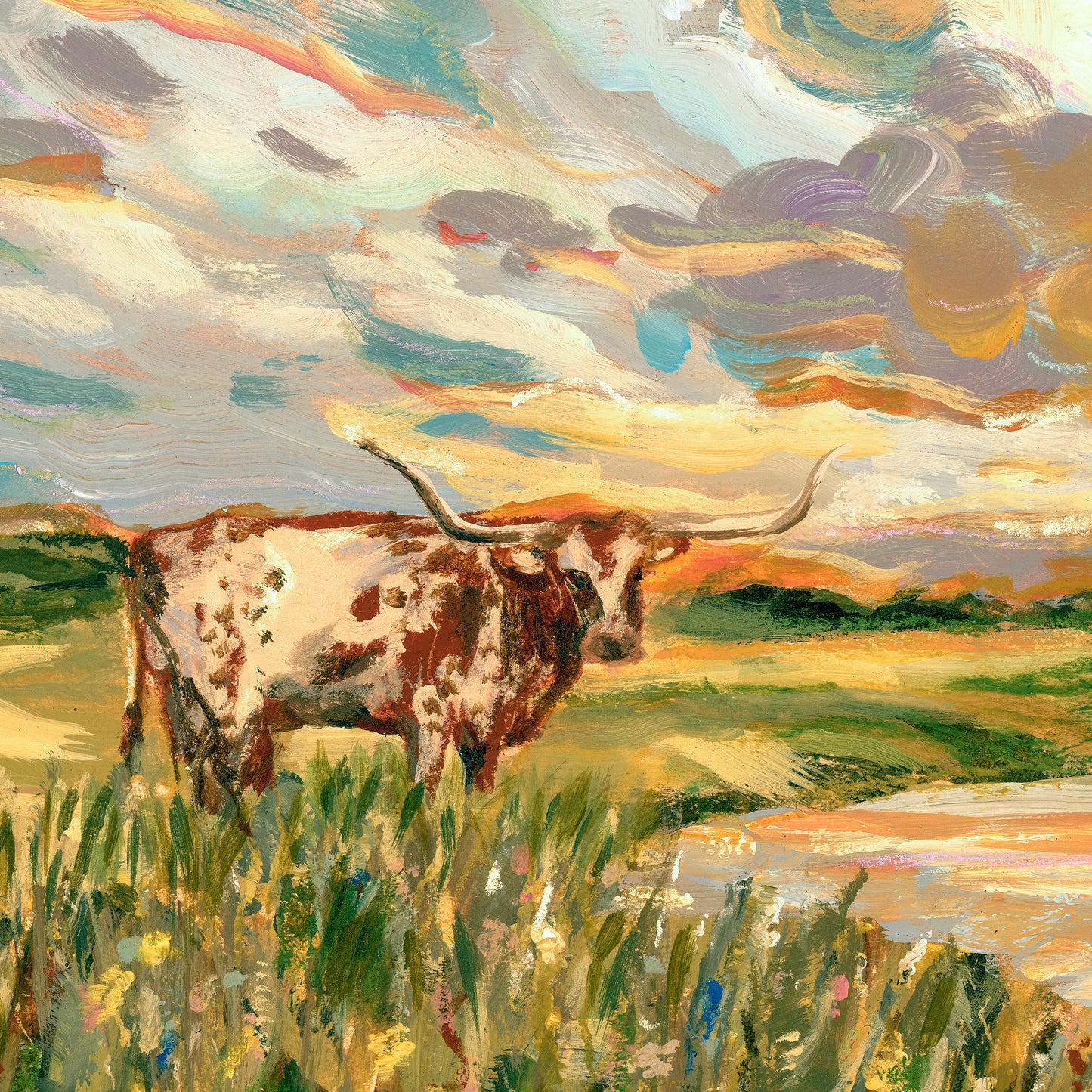 Longhorn Colorstorm: Fine Art Print